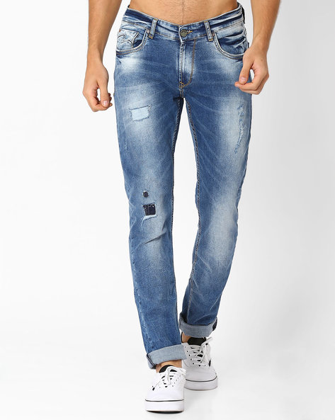 Buy Blue SPYKAR Heavily Washed Skinny Fit Jeans | AJIO